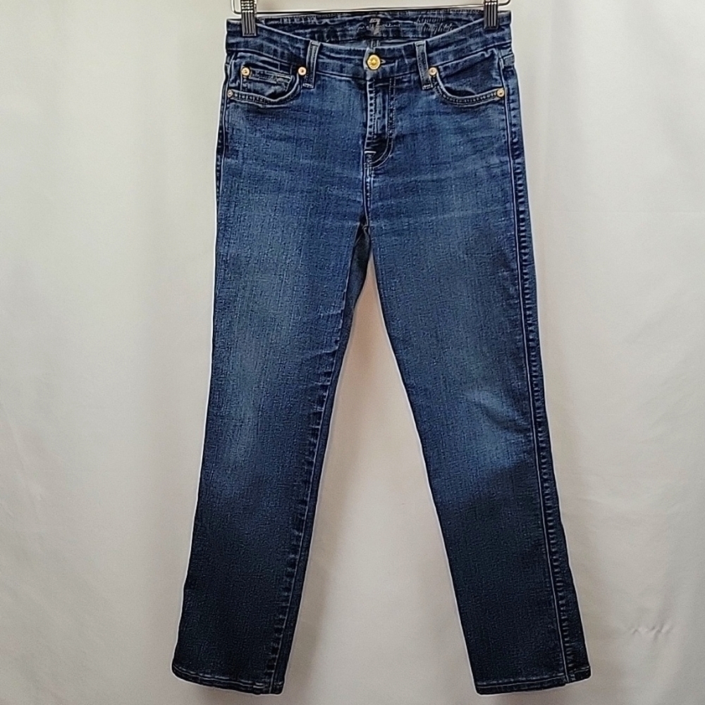 7FAM Kimmie Straight Leg Crop Jeans Medium Wash Size 25